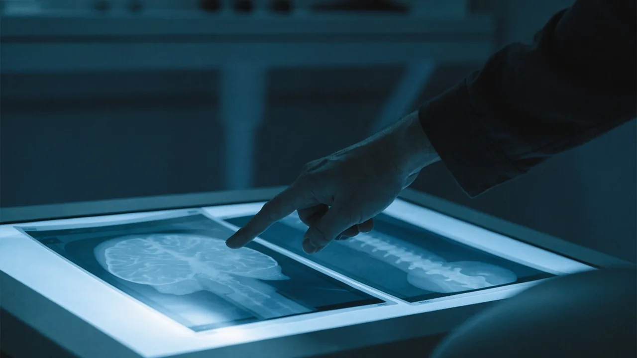 Medico revisando imagenes de cerebro y columna mientras se proyectan los costos de por vida de un lesionado de Coachella
