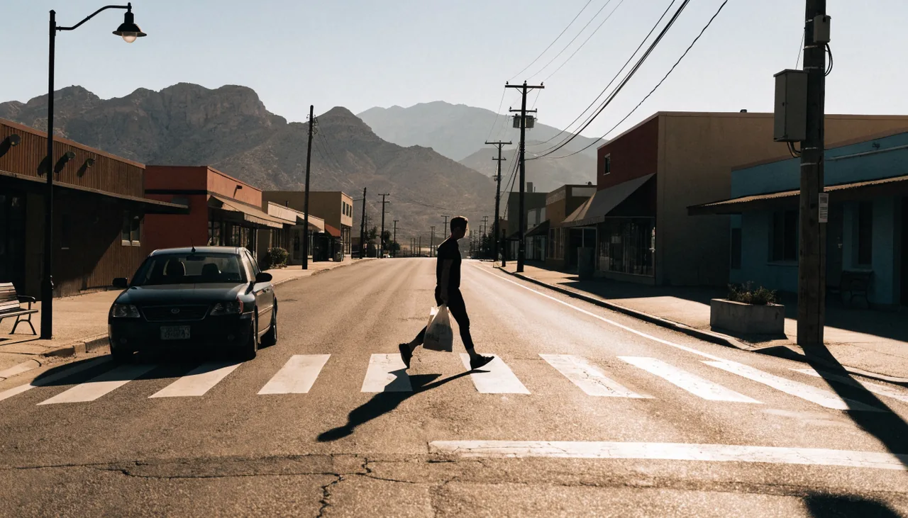 Peatones cruzando la calle Cesar Chavez en el centro de Coachella